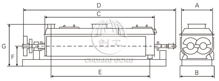 空心桨叶干燥机结构示意图