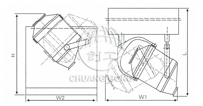 三维运动混合机结构示意图